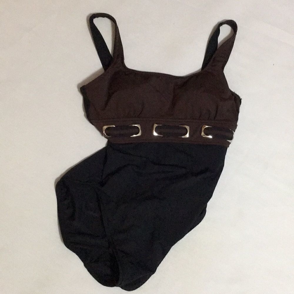 VTG Gorgeous One Piece black/ brown Swimsuit 8